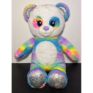 BUILD A BEAR RAINBOW FRIENDS PLUSH STUFFED COLORFUL PANDA BEAR SPARKLE
